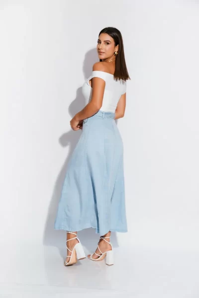 Falda Celeste Midi