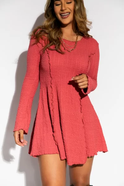 Vestido Coral Manga Larga